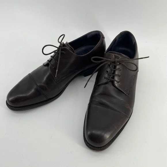 Charles Tyrwhitt Welted Cap-Toe Oxford Leather Brown Derby Shoes SHC0235CHC - Picture 1 of 7